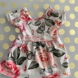 Floral 18” doll Dress with Butterfly Print